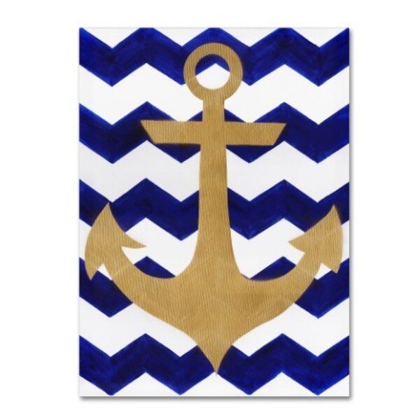 Artpoptart 'Chevron Anchor' Canvas Art, 14x19, Trademark Fine Art, Mfr#: ALI15733-C1419GG